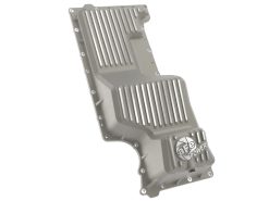 Alternative view of aFe 20-25 GM Trucks Engine Oil Pan - Raw w/ Machined Fins