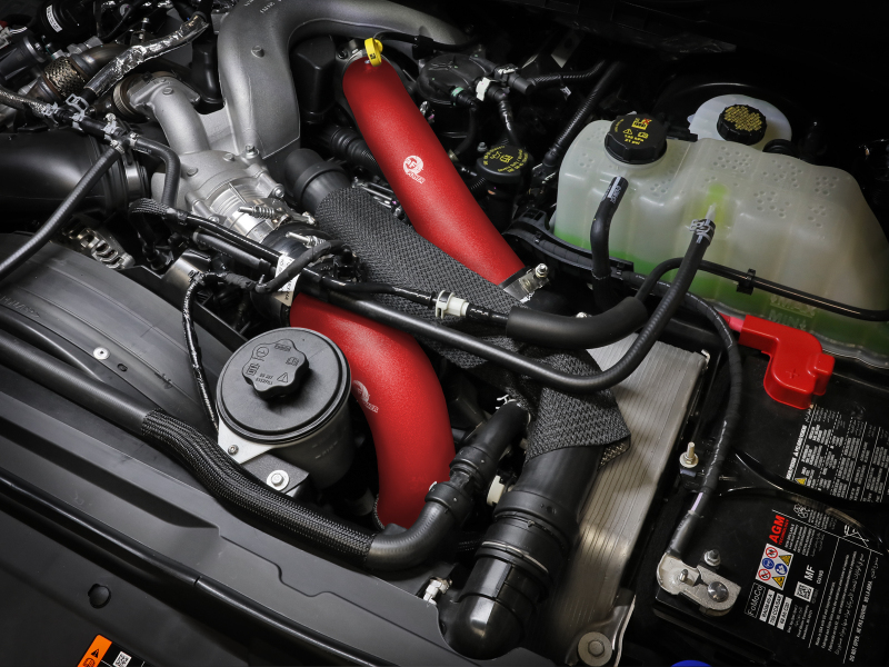 aFe 23-24 Ford Diesel Trucks V8-6.7L (td) BladeRunner Aluminum Hot and Cold Charge Pipe Kit - Red - Image 8