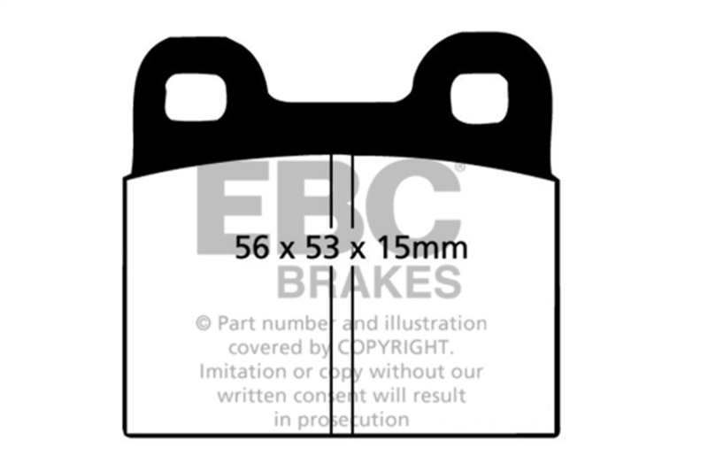 EBC 71-79 Volkswagen Beetle 1.3 (1300) Yellowstuff Front Brake Pads - Image 2