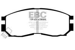Alternative view of EBC 95-99 Chrysler Sebring Coupe 2.0 Yellowstuff Front Brake Pads