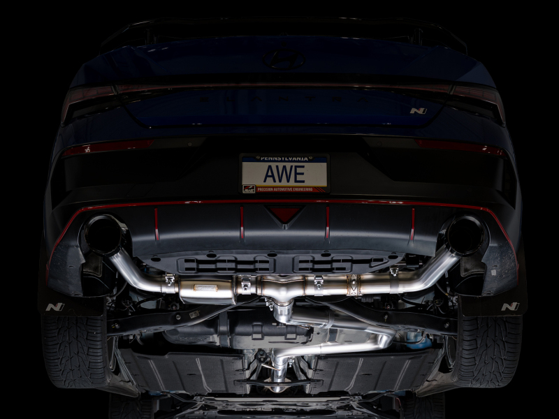 AWE Tuning 22-26 Hyundai Elantra N SwitchPath Cat-Back Exhaust - Diamond Black Tips - Image 11