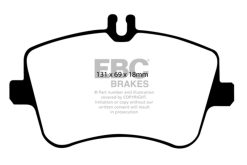 Alternative view of EBC 02-05 Mercedes-Benz C230 (W203) 1.8 Supercharged (European Model) Yellowstuff Front Brake Pads