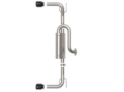 Alternative view of aFe 19-22 Mazda 3 L4 2.5L Takeda 3in to 2-1/2in 304 Stainless Steel Axle-Back Exhaust w/ Black Tip