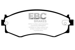 Alternative view of EBC 89-98 Nissan 240SX Yellowstuff Front Brake Pads