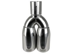 aFe Takeda 304 Stainless Steel Clamp-on Exhaust Tip Polished 2-1/2ininlet x 3-1/2in Outlet X 12in L - Image 3