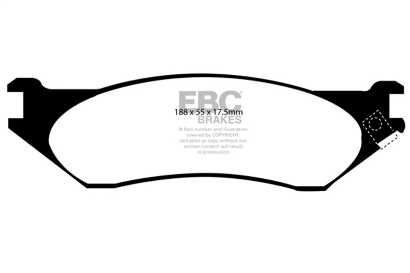 EBC 98-02 Dodge B150 B1500 Cargo 1500 Van 1/2 Ton Yellowstuff Front Brake Pads - Image 2