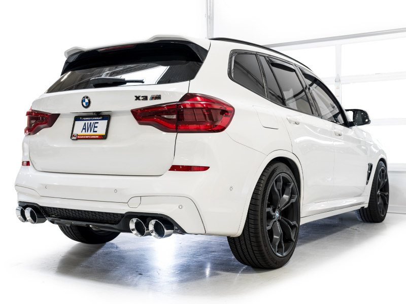 AWE Tuning 20-25 BMW X3 M/M Comp (F97) AWD SwitchPath Axle-Back Exhaust - Chrome Silver Tips - Image 3