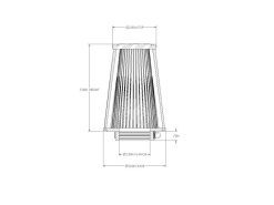 aFe POWER Universal Clamp-On Air Filter / D2 Dura-Dry Media 2-1/2in F x 5in B x 3-1/2in T x 7inH - Image 6