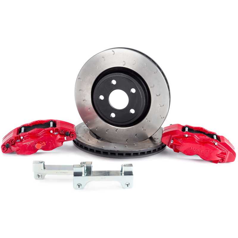Alcon 2018+ Jeep JL 350x32mm Rotors 6-Piston Red Calipers Front Brake Upgrade Kit - Image 2