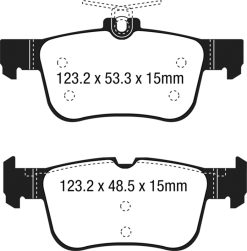 Alternative view of EBC 15+ Ford Edge 2.0 Turbo FWD Yellowstuff Rear Brake Pads
