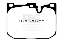 Alternative view of EBC 14+ BMW 228 Coupe 2.0 Turbo Brembo calipers Greenstuff Front Brake Pads