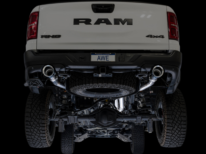 AWE Tuning 2025+ RAM 1500 RHO 3.0 I6 TT 0FG Dual Rear Exit Cat-Back Exhaust - Chrome Silver Tips - Image 13