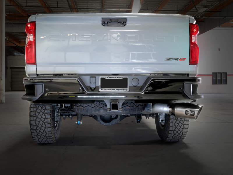 aFe Large Bore-HD 5in 409SS DPF-Back Exhaust System w/Pol Tip 24-25 GM Diesel Trucks V8-6.6L(td) L5P - Image 4