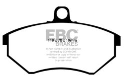 Alternative view of EBC 89-93 Volkswagen Corrado 1.8 Supercharged Yellowstuff Front Brake Pads