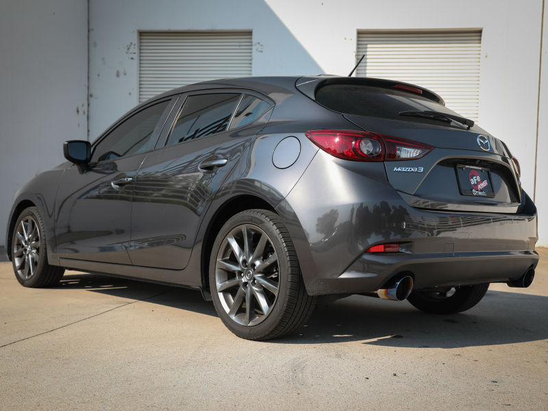 aFe Takeda 2-1/2in 304 SS Cat-Back Exhaust w/ Blue Flame Tips 14-18 Mazda 3 L4 2.0L/2.5L - Image 6