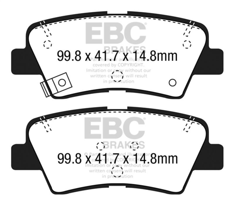 EBC 12+ Hyundai Elantra GT 2 Yellowstuff Rear Brake Pads - Image 2