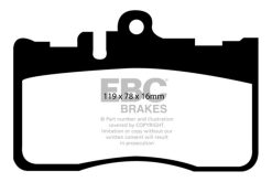 Alternative view of EBC 01-06 Lexus LS430 4.3 Yellowstuff Front Brake Pads