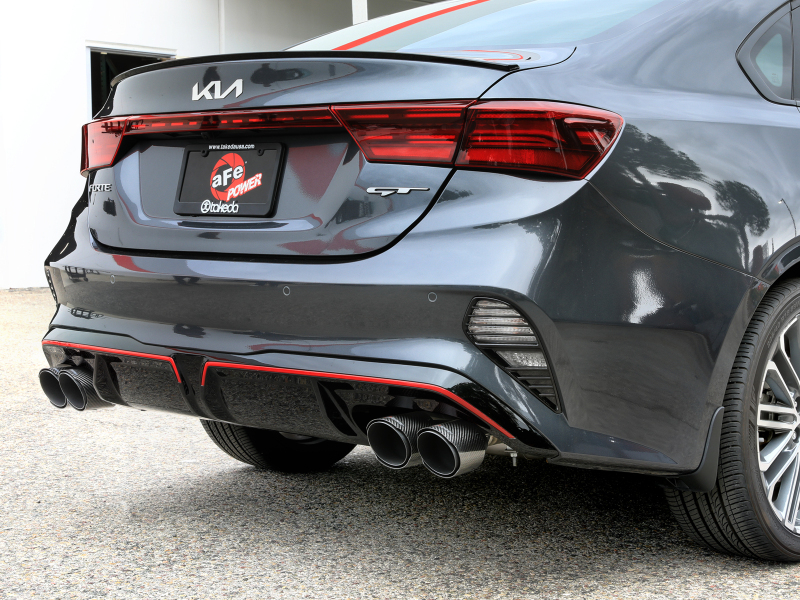 aFe 22-24 Kia Forte GT 1.6L 3in-2.5in 304 Stainless Steel Axle-Back Exhaust w/ Carbon Fiber Tips - Image 3