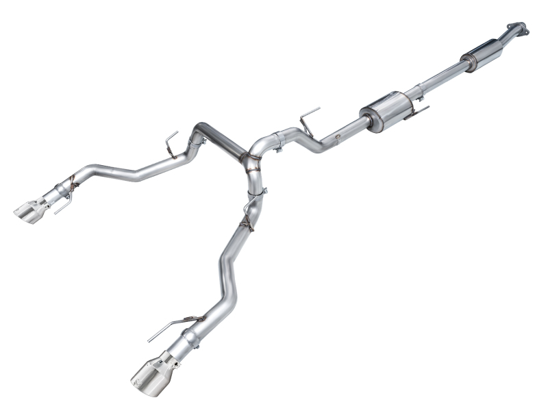 AWE Tuning 2021+ Ford F150 Tremor w/ Bumper Cutouts 0FG Resonated Cat-Back w/ Chrome Silver Tips