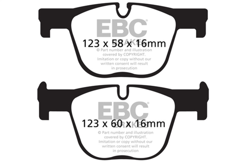 EBC 12+ BMW 335 3.0 Turbo (F30) Yellowstuff Rear Brake Pads - Image 2