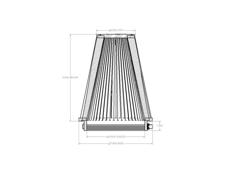 aFe Magnum FORCE Intake Replacement Air Filter w/ D2 Dry Media 6in F x7-1/2in B x4in T x9in H - Image 6