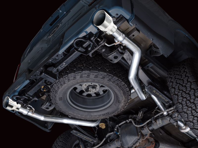 AWE Tuning 2021+ Ford F150 Tremor w/ Bumper Cutouts 0FG Non-Resonated Cat-Back w/ Chrome Silver Tips - Image 16