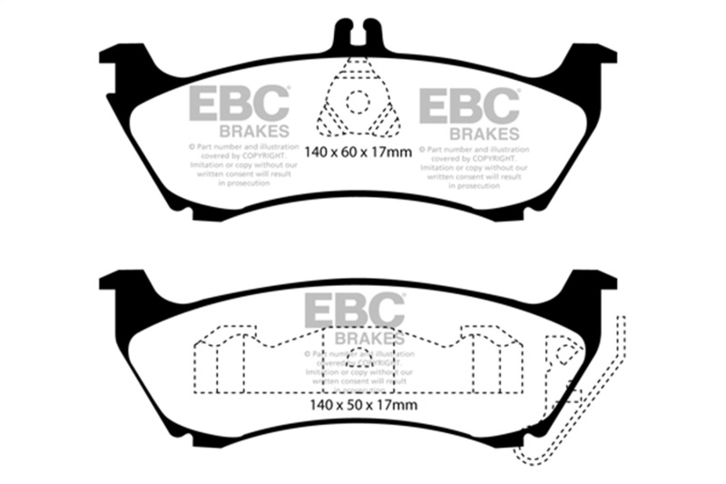 EBC 99-02 Mercedes-Benz M-Class (ML) ML320 3.2 Yellowstuff Rear Brake Pads - Image 2