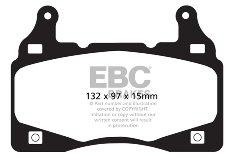 EBC 11-15 Chevrolet Camaro (5th Gen) 6.2 Yellowstuff Front Brake Pads - Image 2