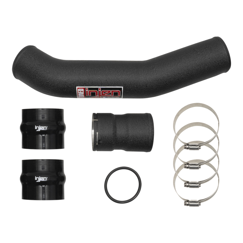 Injen 17-22 Ford F250/F/350/F-450/F-550 V8-6.7L Turbo Diesel Wrnkl Blk Intercooler Hot Side Piping - Image 2