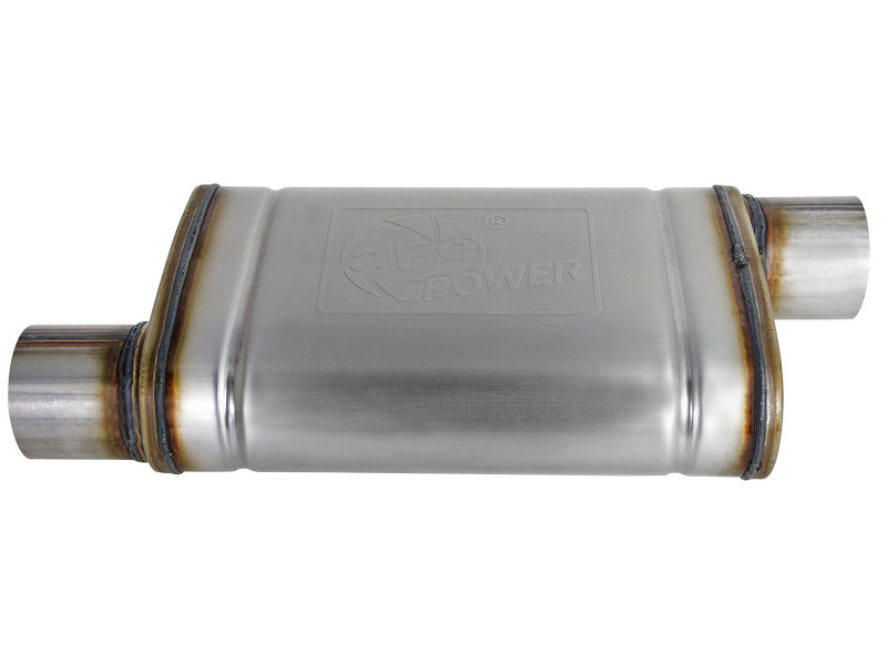 aFe MACH Force-Xp 409 SS Muffler 3in ID Offset/Offset x 4in H x 9in W x 14in L - Oval Body - Image 3
