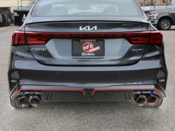 aFe 22-24 Kia Forte GT 1.6L 3in-2.5in 304 Stainless Steel Axle-Back Exhaust w/ Blue Flame Tips - Image 4