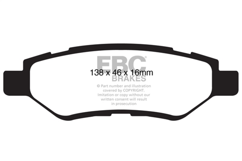 EBC 08-13 Cadillac CTS 3.0 Yellowstuff Rear Brake Pads - Image 2