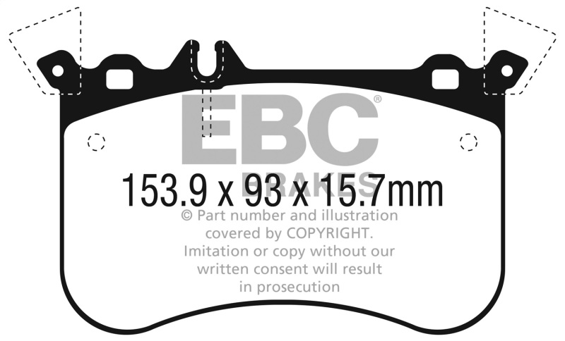 EBC 14-18 Mercedes CLA45 AMG w/13.8in Front Rotors Yellowstuff Front Brake Pads - Image 2