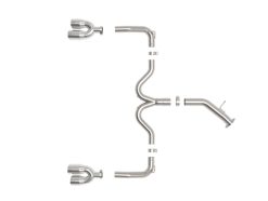 Alternative view of aFe 22-24 Kia Forte GT 1.6L 3in-2.5in 304 Stainless Steel Axle-Back Exhaust w/ Polished Tips