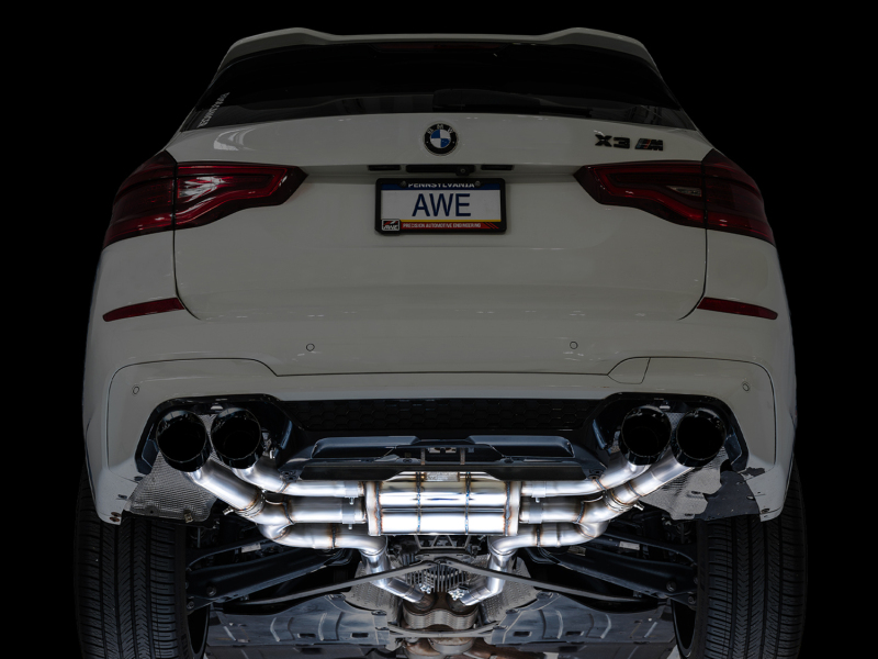 AWE Tuning 20-25 BMW X3 M/M Comp (F97) AWD SwitchPath Axle-Back Exhaust - Diamond Black Tips - Image 9