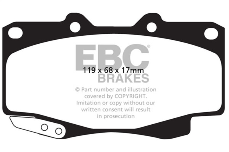 EBC 99-04 Toyota Tacoma 4WD 2.7 Yellowstuff Front Brake Pads - Image 2