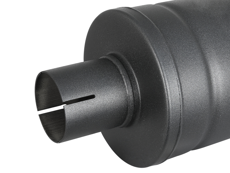 aFe MACH Force-Xp 409 SS Muffler w/ Black finish 2-1/2in Inlet & Outlet 14in x 16in Diameter - Image 4