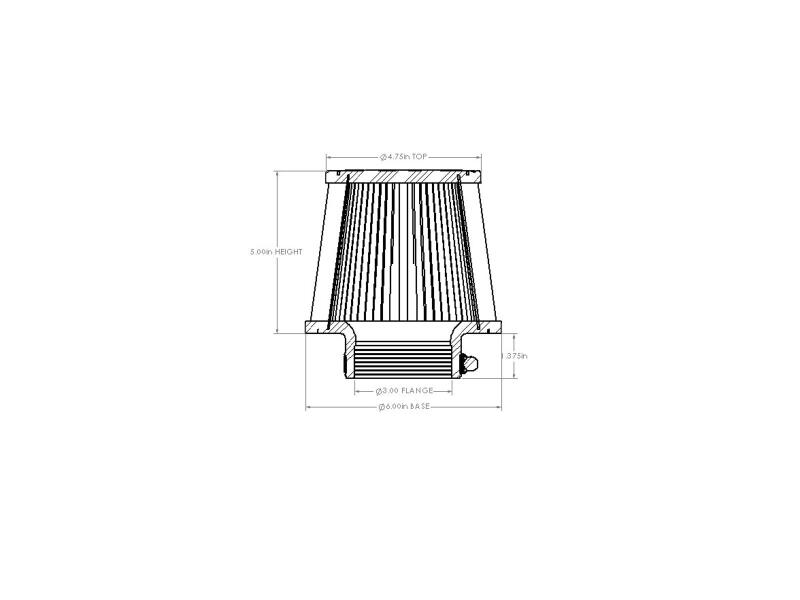 aFe POWER Universal Clamp-On Air Filter w/ D2 Dura-Dry Media - 3in F x 6in B x 4-3/4in T x 5in H - Image 6