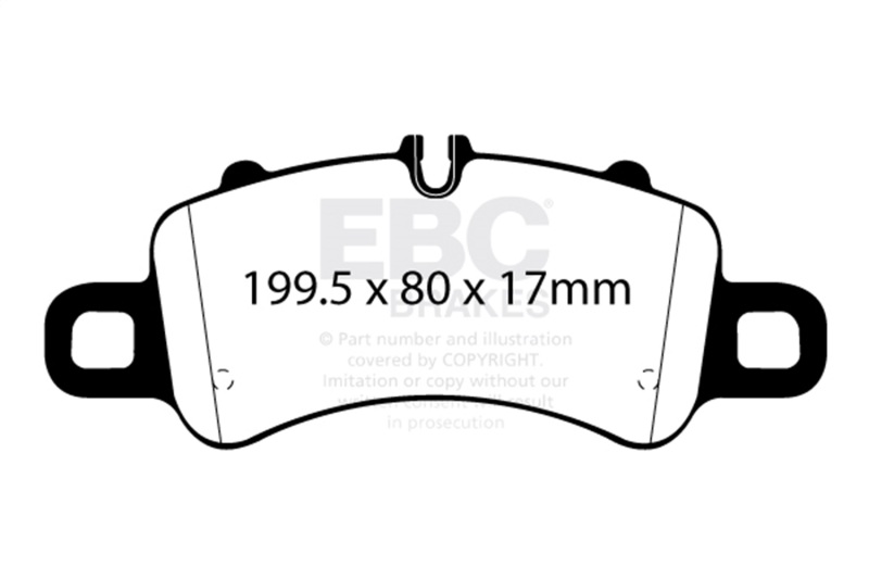 EBC 2016+ Porsche Boxster 718 (Iron Rotors Only) 2.5L Turbo Yellowstuff Front Brake Pads - Image 2