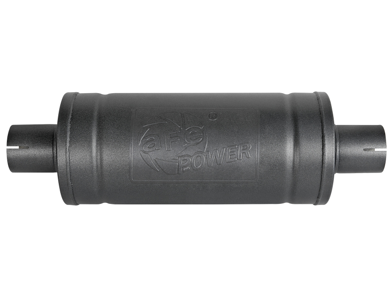 aFe MACH Force-Xp 409 SS Muffler w/ Black finish 2-1/2in Inlet & Outlet 14in x 16in Diameter - Image 2