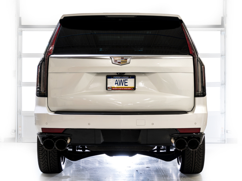 AWE Tuning 2021+ Cadillac Escalade 6.2L 0FG Dual Exit Exhaust System w/ 5in Diamond Blk Tips - Image 8