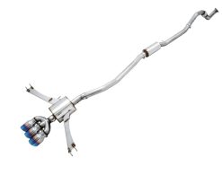 Alternative view of AWE 17-20 Honda Civic Si Touring Edition Triple Vapor Blue Exhaust w/ Front Pipe