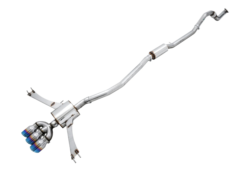 AWE 17-20 Honda Civic Si Touring Edition Triple Vapor Blue Exhaust w/ Front Pipe - Image 2