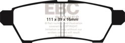 Alternative view of EBC 05+ Nissan Frontier 2.5 2WD Yellowstuff Rear Brake Pads