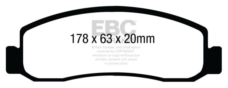 EBC 08-10 Ford F250 (inc Super Duty) 5.4 (2WD) Yellowstuff Front Brake Pads - Image 2
