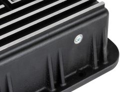 aFe POWER Transmission Pan Ford Trucks 80-92 (AOD Transmission)- Black w/ Machined Fins - Image 5