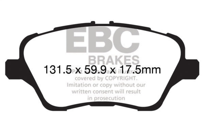 EBC 13+ Ford Fiesta 1.6 Turbo ST Greenstuff Front Brake Pads - Image 2