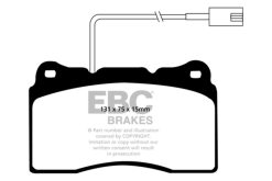 Alternative view of EBC 2014-2016 Maserati Ghibli 3.0L Twin Turbo (330) Yellowstuff Front Brake Pads