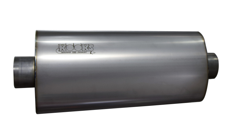 Kooks 3in Oval Center/Center Muffler 18in Long Body Polished Stainless Steel - Image 3