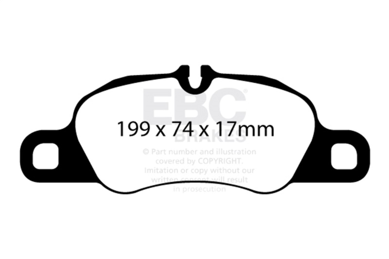 EBC 09-12 Porsche 911 (997) (Cast Iron Rotor only) 3.6 Carrera 2 Yellowstuff Front Brake Pads - Image 2